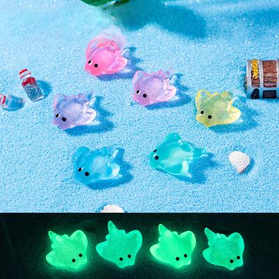 Micro-landscape Glow-in-the-dark Manta Rays Marine Animal Resin Transparent Widget Aquarium Fish Tank Decoration Widget