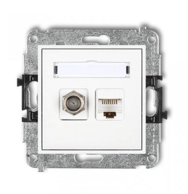 Mini F-Type Antenna Socket (Sat) + Computer Jacks 1Xrj45 Cat. 5E White Mgfk-1