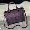 European American Retro Leather Women's Handbag, Large Capacity Tote Bag, Vintage Cross Body Bags for Woman with Double Pockets