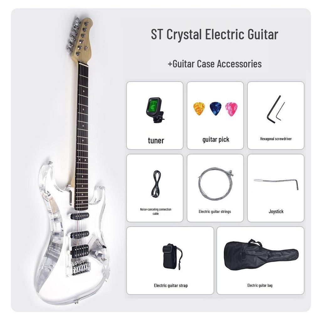 Genuine Transparent Acrylic Electric Guitar - Cool ST Rock Style