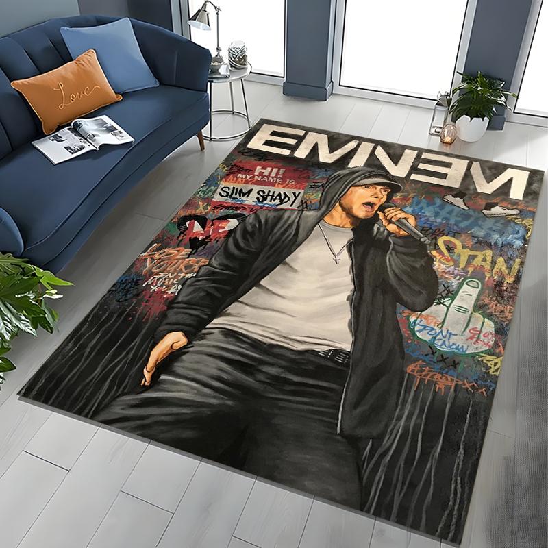 Tupac 2pac Rapper Eminem Hip Hop Rap God Art Rug for Bedroom Living Room Sofa Home Doormat Decor, Large Kids Non-slip Floor Mat