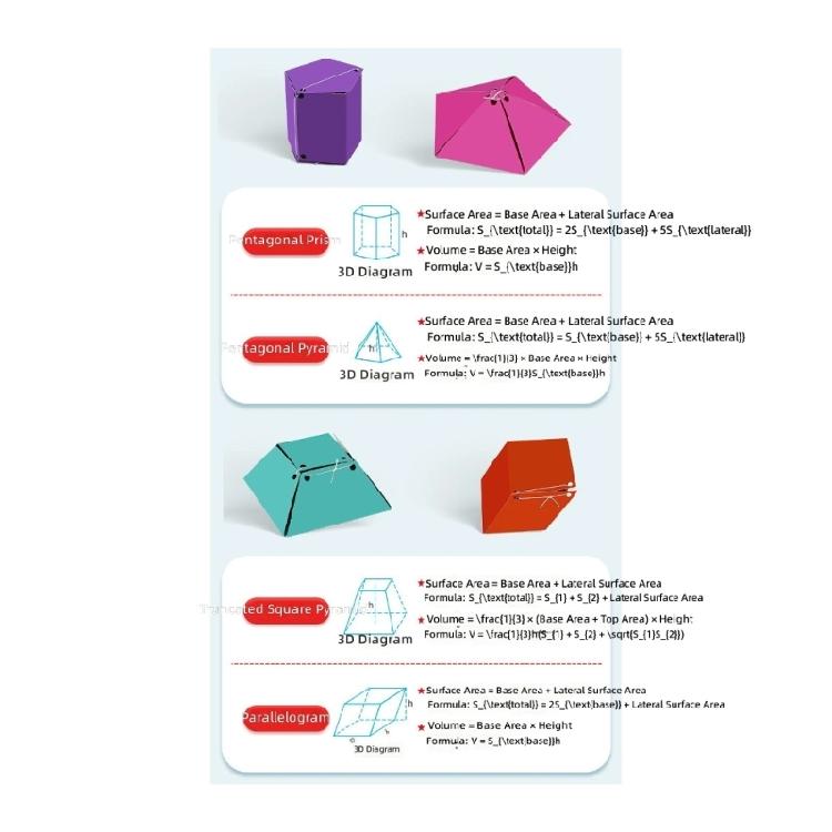 Portable Geometric Models Demonstrators with String Closure Foldable Paper Geometric Shape Workbook Kid Educational Toy