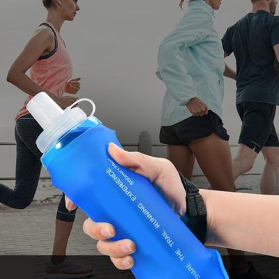 Gourde de sport légère avec bracelet de transport, 500 ml, idéale pour la course à pied, le cyclisme et les activités de plein air.