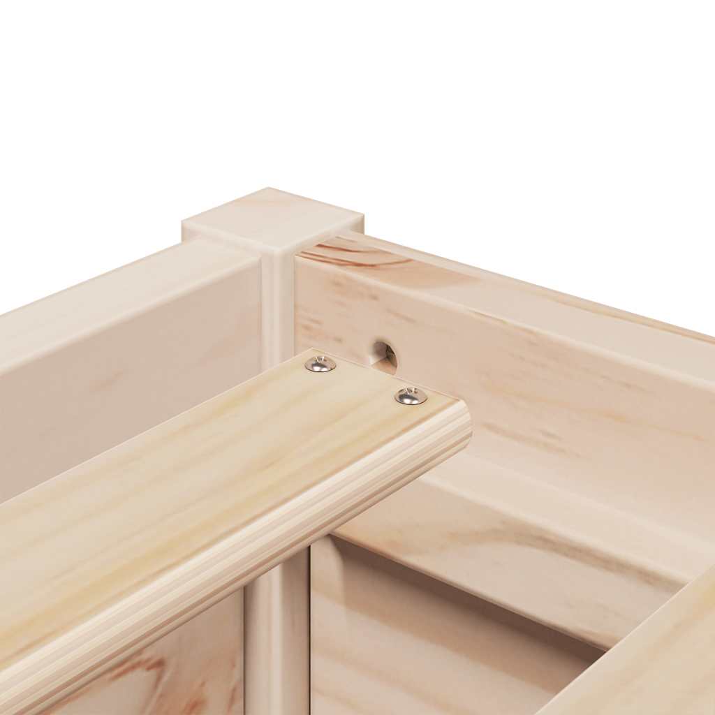 Solid Wood Bed Frame Without Mattress 75 X 190 Cm Pine Wood