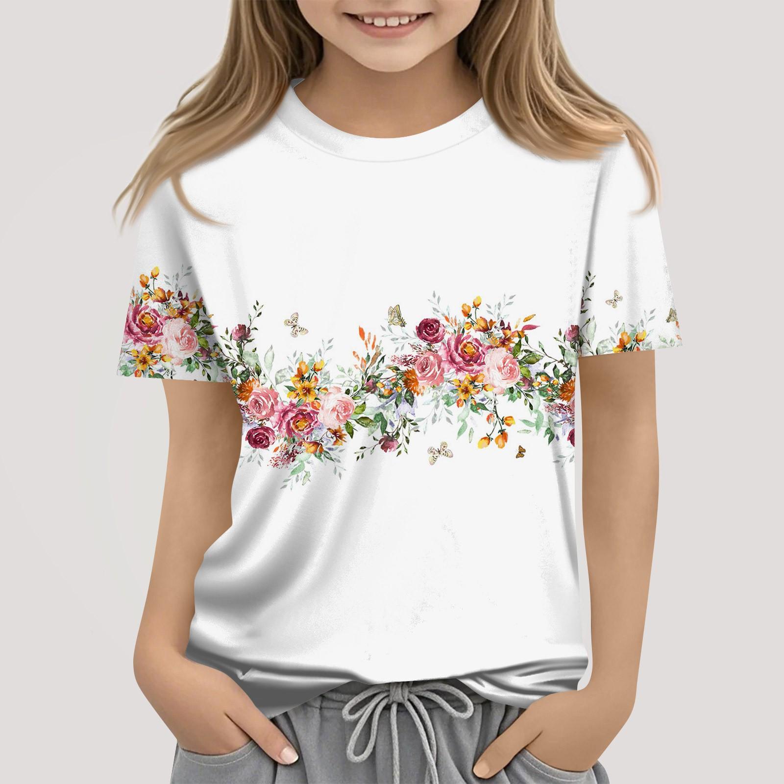 

Футболки для малышей, девочек и мальчиков, детские футболки с короткими рукавами и принтом для мальчиков и девочек 160 белый