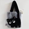 Handbag Cartoon Cat Shoulder Bag Large Capacity Furry Tote Bag Lightweight Plush Bag  Autumn Winter