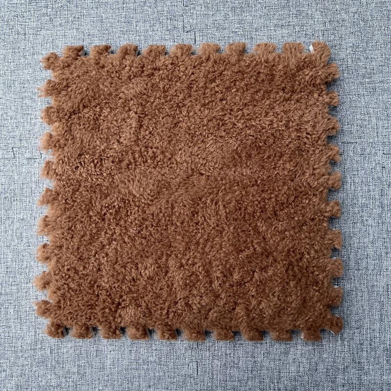 Bedside Plush Carpet Splicing Foam Floor Mat Cutting Winter Warm and Cold Resistant Velvet Texture Tatami Mat Bedroom Living Room Kitchen Home