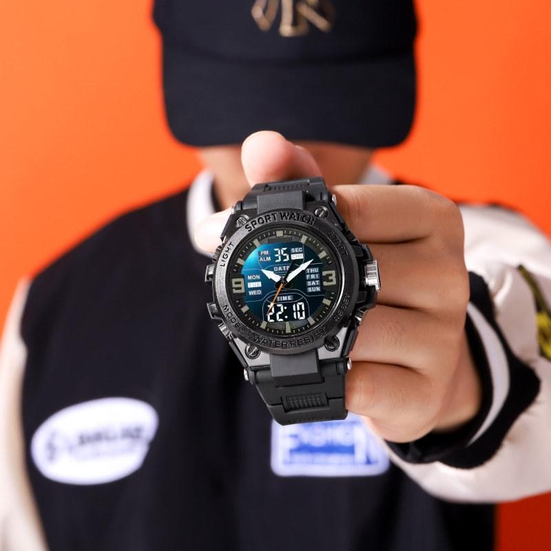 Iron Star Fashion Double Display Men'S Sports Watch Multifunctional Male Student Timing