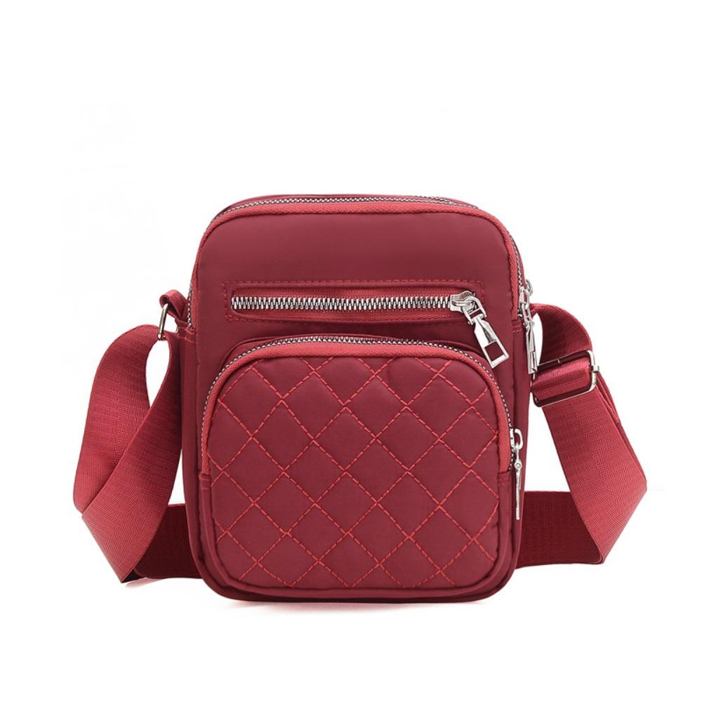 

Multi-layer Mid-aged Shoulder Bag Large Capacity Women Messenger Bag Nylon Crossbody Bag Outdoor красный