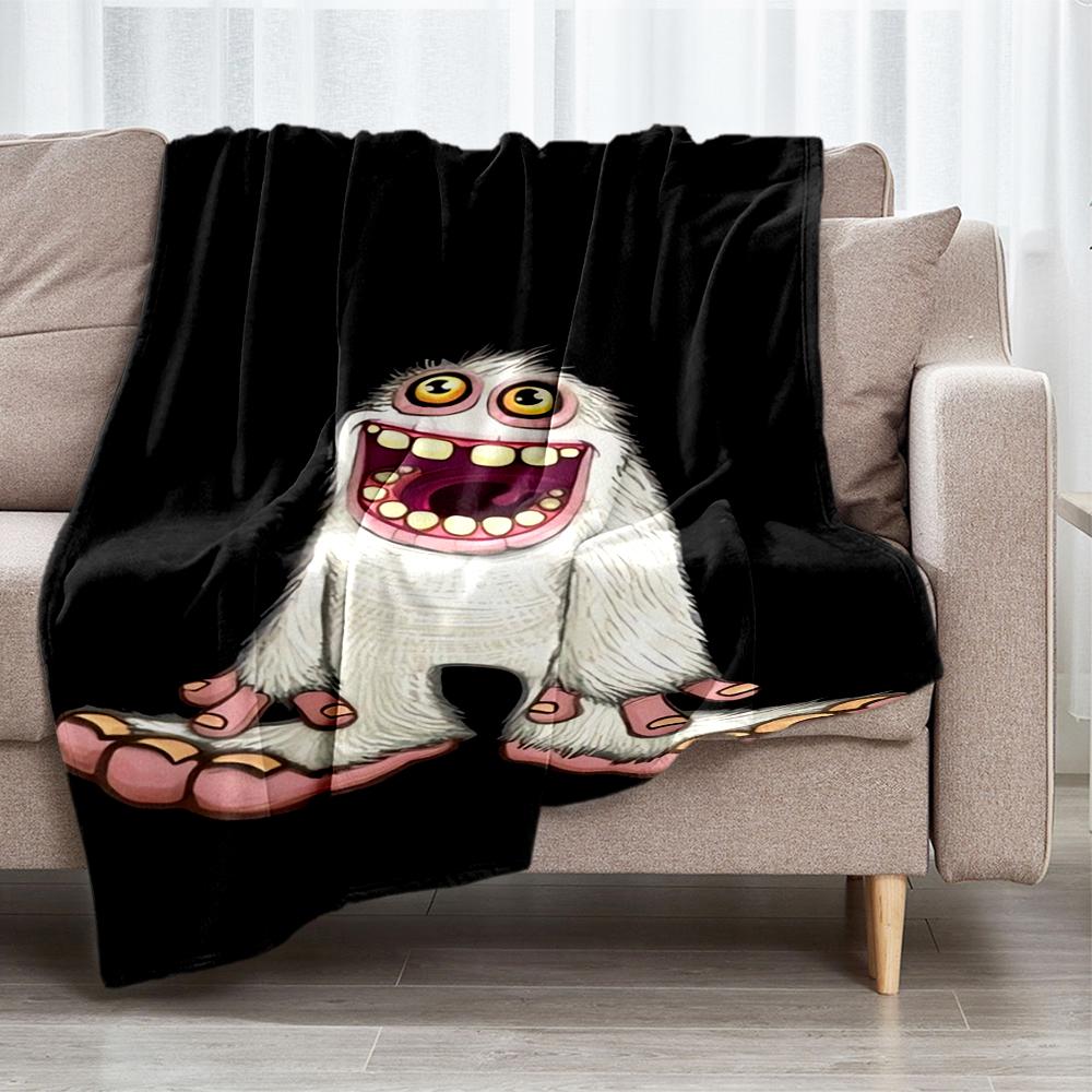 My Singing Monsters Spielplatz-Thema Bedruckte Decke - Perfekt für Sofa, Bett, Reisen & Außenbereich | Maschinenwaschbar, Gemütlich & Langlebig.
