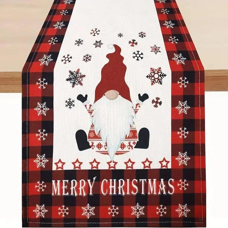 2023 Christmas Table Runner Cloth Merry Christmas Decoration for Home Tablecloth Xmas Cristmas Ornament Navidad New Year 2024
