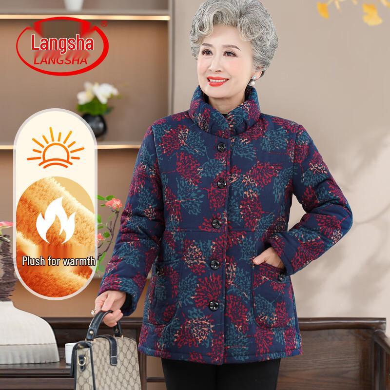 LangSha Women s Plush Lined Winter Cotton Jacket 4XL