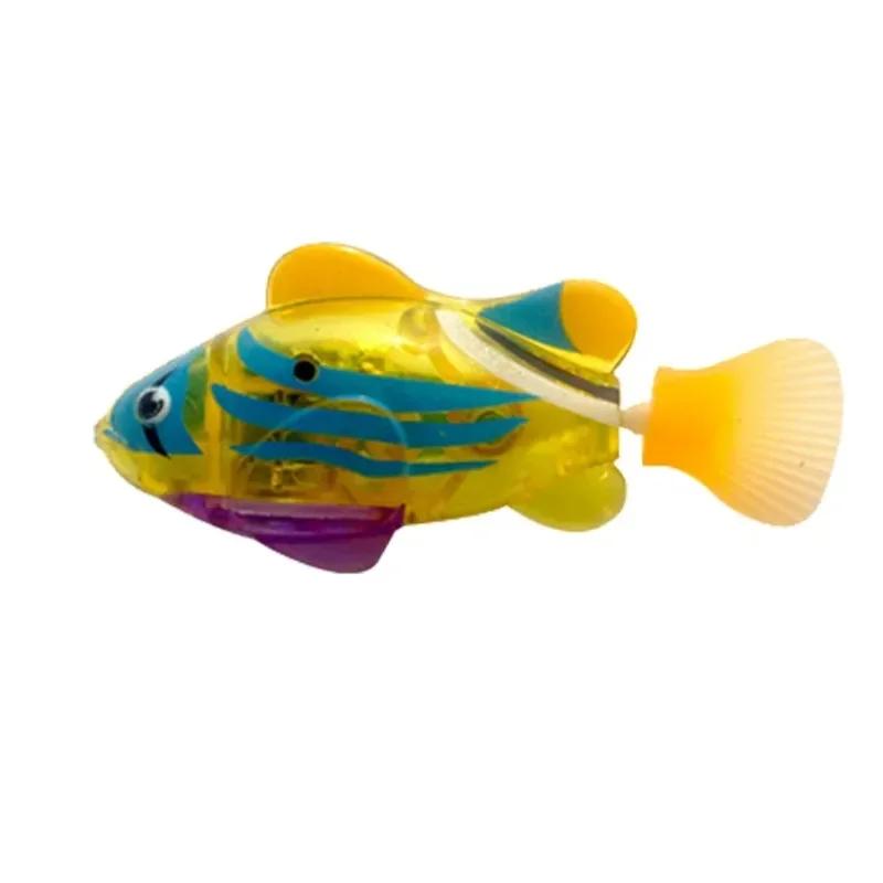 Cat Toy LED Sensing Interactive Swimming Robot Mermaid Toy Glowing Electric Fish Kitten Hunting Instinct Pet Supplies
