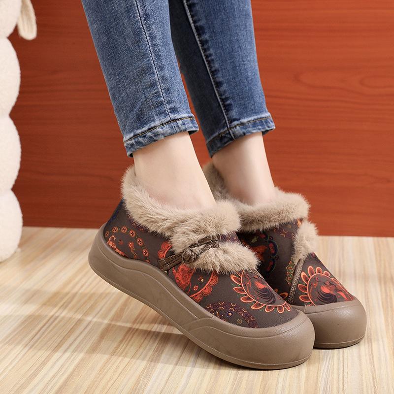 2025 winter old Beijing cloth shoes non-slip soft-soled Mao Mao shoes comfortable warm and comfortable new Chinese Hanfu women's cotton shoes