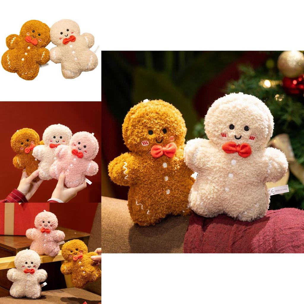 Weihnachts-Lebkuchenmann Plüschtier mit weichem Stoff für Feiertagsdekoration und Geschenke