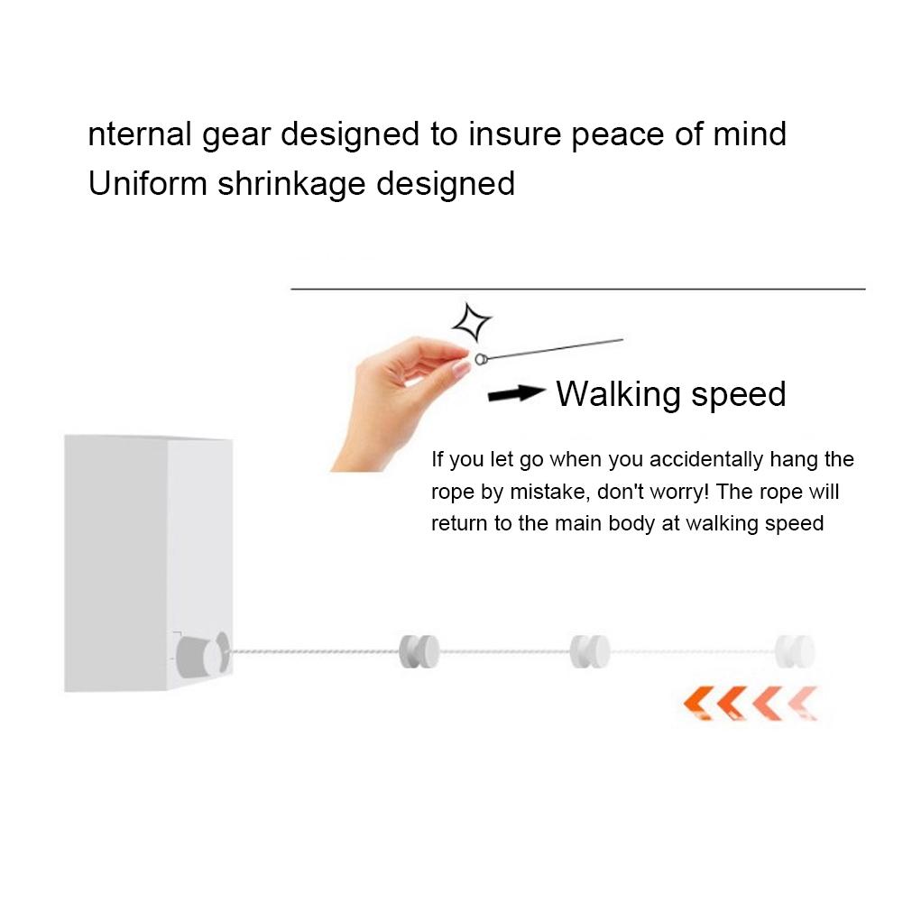 Telescopic   Clothesline Wall Mounted Clothes Drying Rope String Stainless Steel for Bathroom Laundry