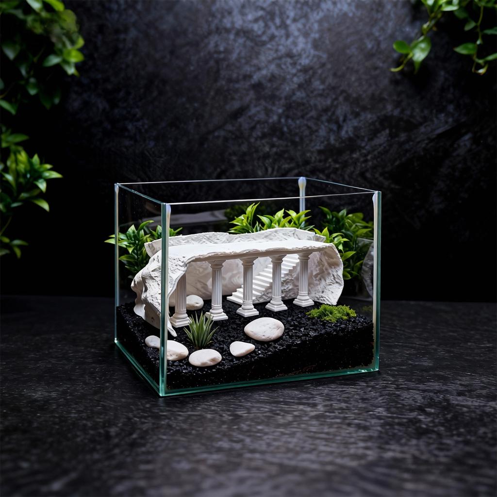 Aquarium Accessories, Plastic Fish Tanks Decoration Cottage Ornament for Fish Tanks Landscape Aquarium Hideouts Cave Decors