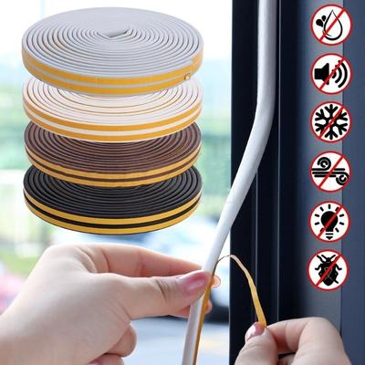 Rubber Foam Sealing Strip Self-adhesive Anti-collision Tape Soundproof Windproof Dustproof Weather Strip for Door Window Gap Insulation