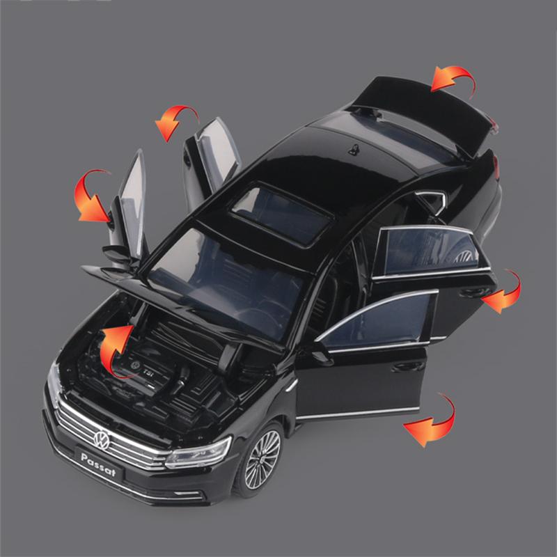 TCFJN1 1:32 VW Passat 380 TSI Alloy Car Model Diecast Metal Toy Car Vehicles Model High Simulation Sound and Light Collection Kids Gift