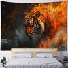 Tiger art tapestry, animal illustration wall hanging cloth, home wall decoration background cloth dormitory living room bedroom