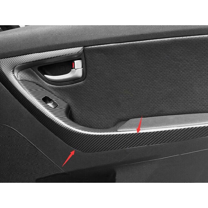 For Hyundai Elantra 11-16 Sticker Carbon Fiber Interior Door Armrest Panel Trim