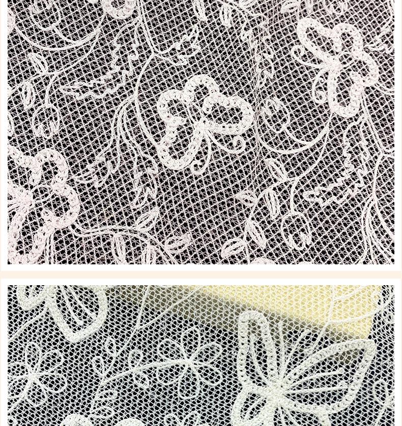 3D Butterfly Embroidery Lace Fabric for Dresses & Children's Clothing