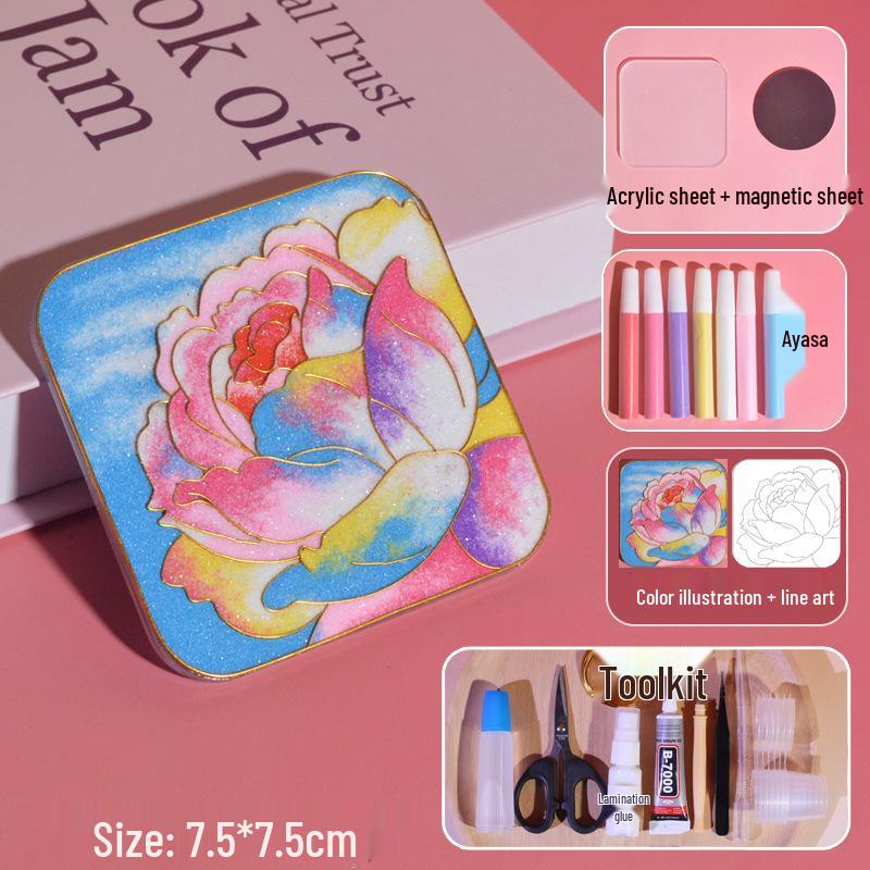 Cloisonné Enamel DIY Magnet Kit: Jingtai Blue Cultural Heritage Craft Gift