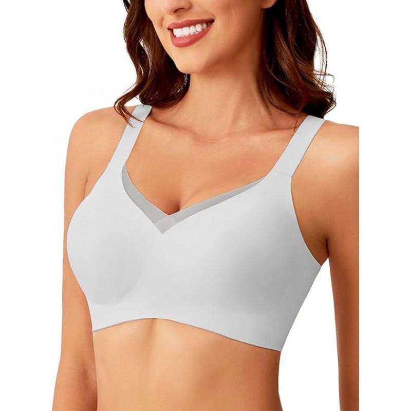 Wirefree Bra Women Comfortable Seamless Full Coverage 3/4 Cup With Adjustable Straps Size S-XXXL
