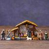 Nativity Statues Figures Set Resins Manger Scene Minaiture Figurines Ornaments for Mantels and Shelf Christmas Decors