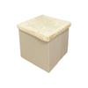 Multi-Functional Storage Ottoman Foldable Design Space Saving Foldable Seat Ottoman Solid Color Velvet Material Organizer Stool