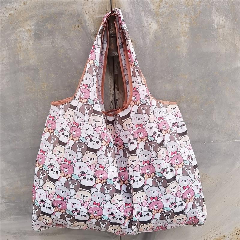 Eco-friendly Foldable Shopping Bag – Japanese & Korean Cartoon Design, Portable and Sturdy