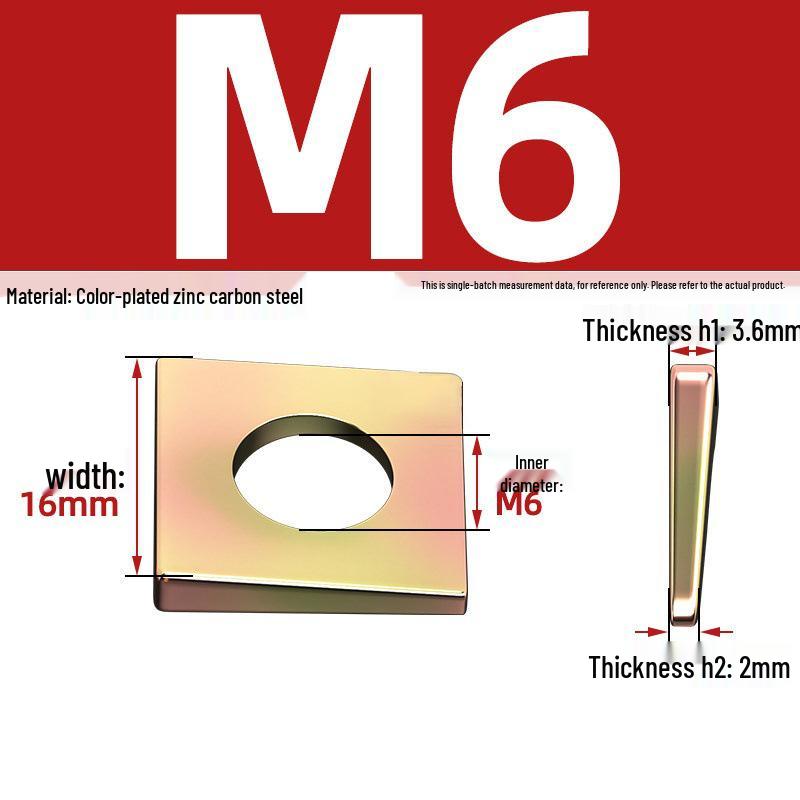 GB852 Blackened Square Bevel Washer for I-beam M6/M8/M20/M24/M30