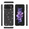 Flowers Case For Samsung Galaxy Z Flip 3 4 5G Black Hard PC Phone Housing Z Flip4 Luxury Coque Shell