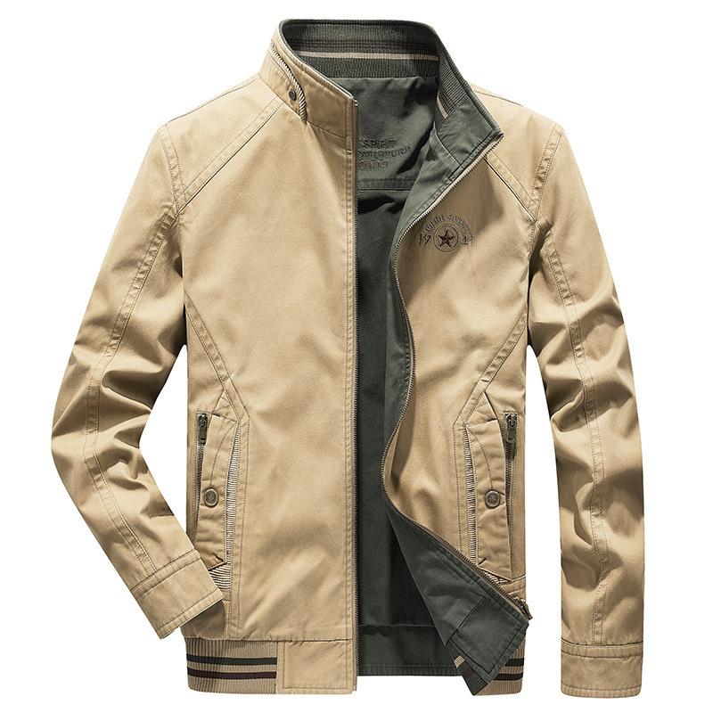 Spring New Men's Clothing Double-sided Jacket Top Men's Casual Large-size Stand-up Collar Men's Double-sided Jacket