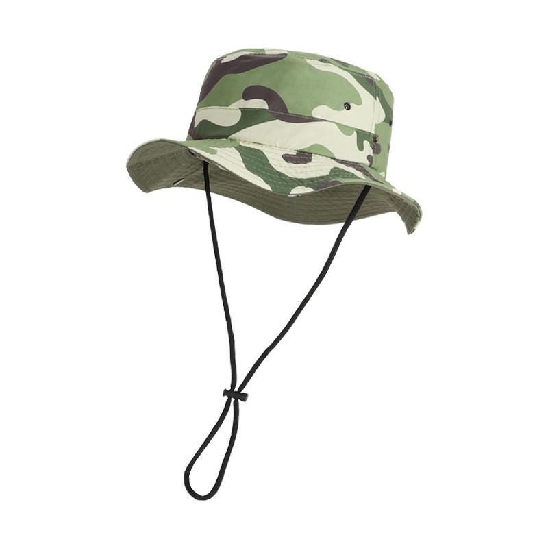 Dziecięcy kamuflażowy kapelusz letni z szerokim rondem do ochrony na zewnątrz i oddychalności