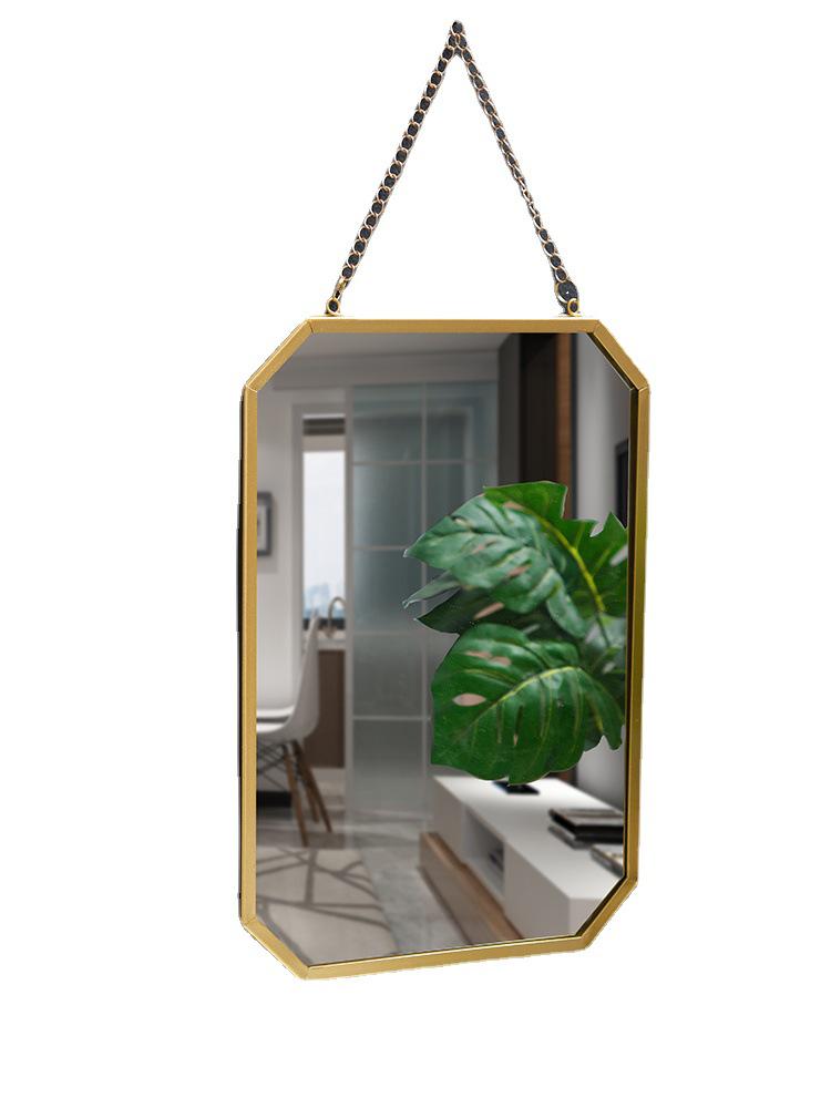 Nordic Wrought Iron Wall-Mounted Vanity Mirror for Bathroom or Dormitory