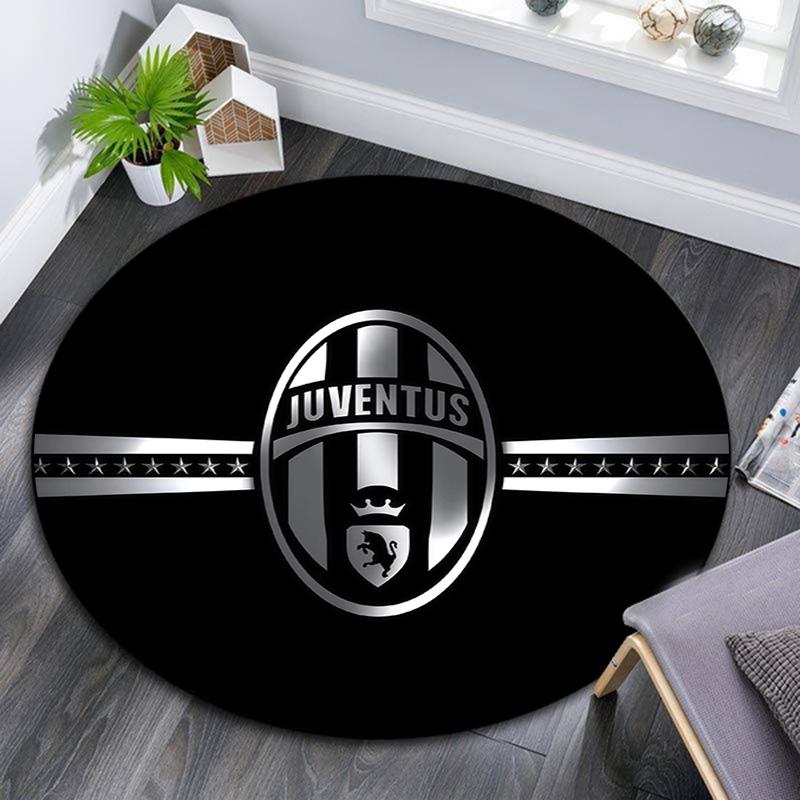 Juventus Football Club3 Round Area Rug,Carpet Rug for Living Room Bedroom Sofa Playroom Decor,Non-slip Floor Mat