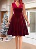 Wine Red Retro Sleeveless Plus Size Evening Gown - Spring/Summer Collection for Women