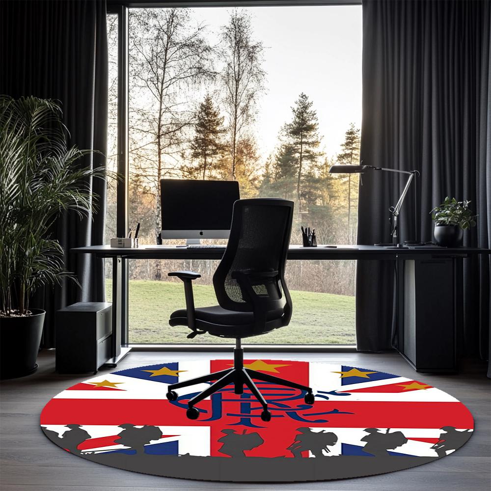 Rangers F.C Printed Round Rug Carpet Chair Rug Area Rug Entryway Doormats,for Office Chair Living Room Bedroom Kitchen Room.