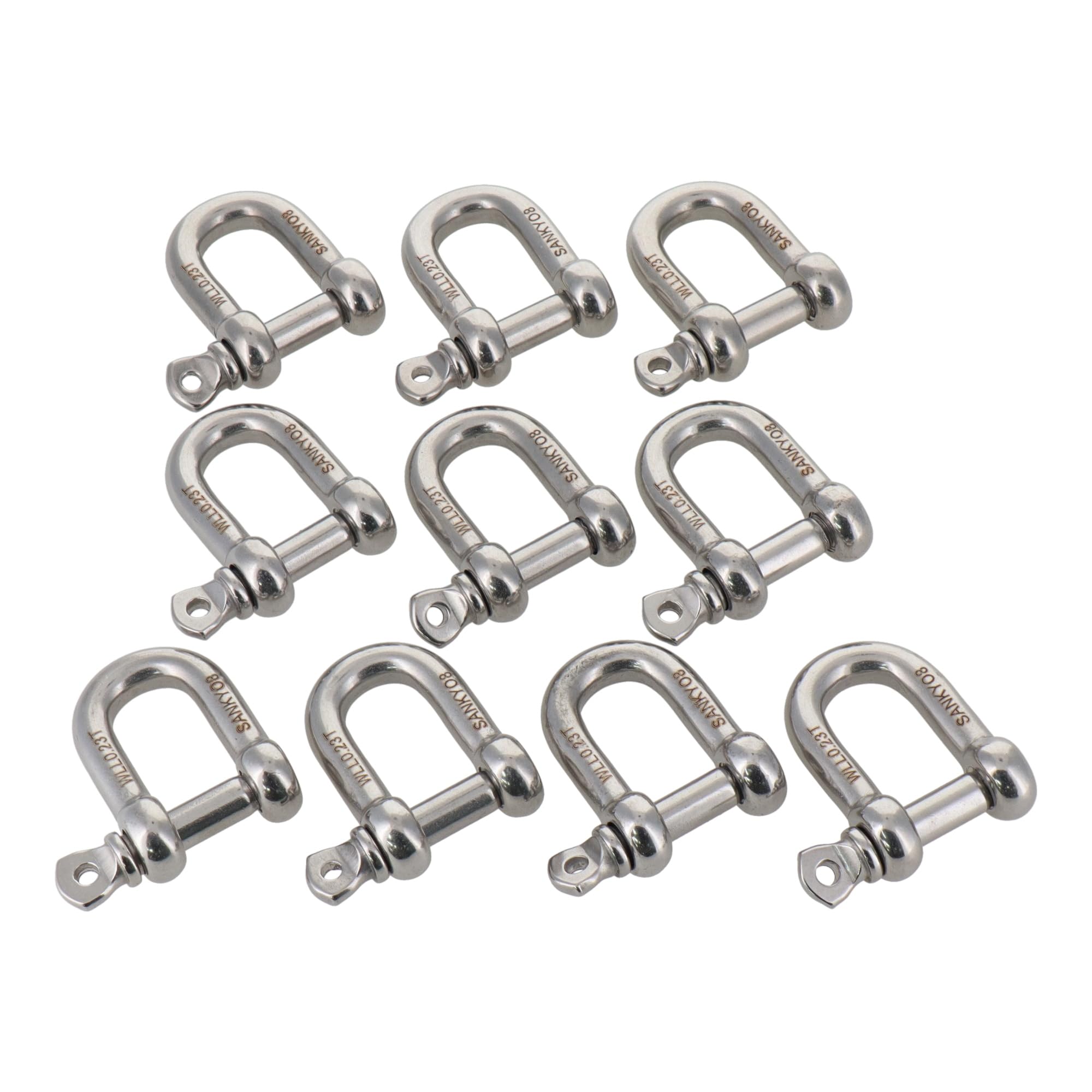 Sankyo Corporation TNS-810S Trad Stainless Steel Forged Twist Shackle with Brim, 0.3 inch (8 mm), Set of 10 8mm