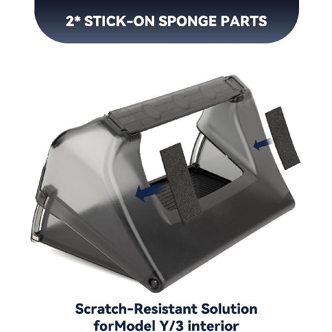 2025 Upgrade Under Screen Storage For Tesla -2025 Model Y - Model 3,Open And Close Center Console Organizer Tray With Anti-Slip Silicone Pad For