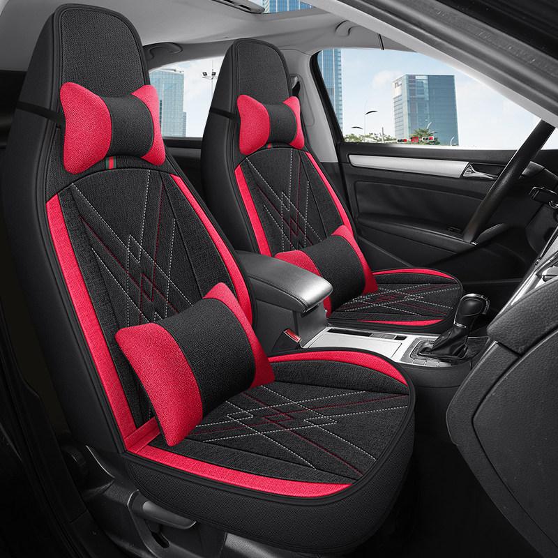Seagull Car Seat Cushions (Models 23/24) - All-Season Linen Covers for New Energy Vehicles, Full Coverage.
