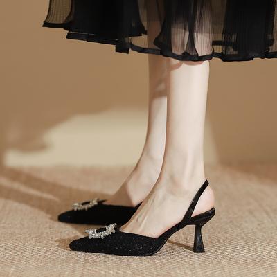 Spitz Sandalen Damenmode Leder Frühling Damen High Heels Sandalen
