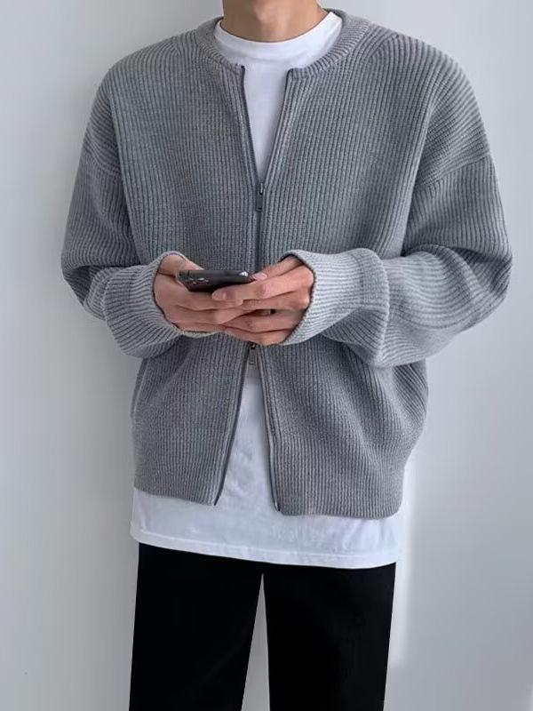Męski Kardigan Dzianinowy w Koreańskim Stylu - Ciepły, Modny i Wszechstronny Modny Jesienny Sweter