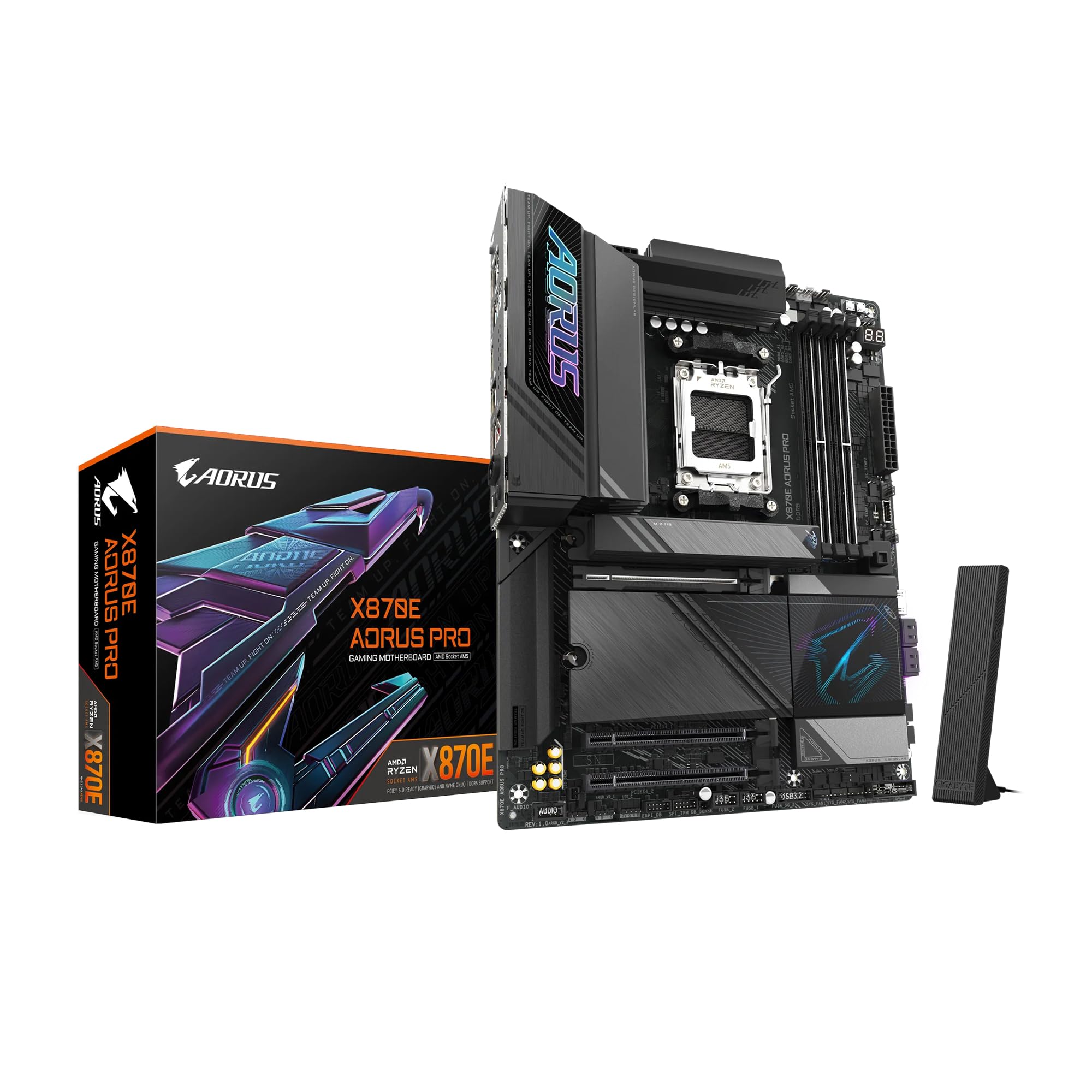

GIGABYTE X870E AORUS PRO - AMD Ryzen ATX Top-of-the-Line Gaming Motherboard MB6571