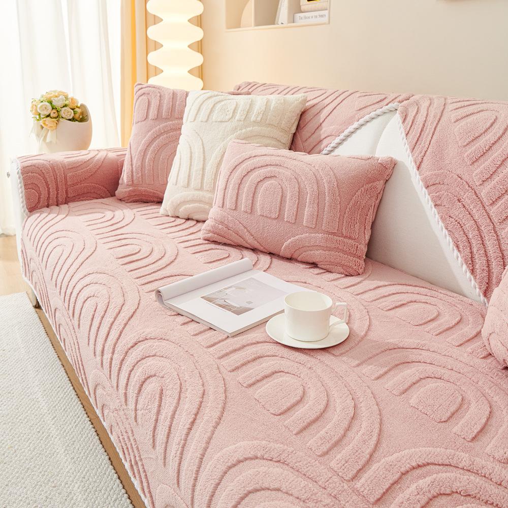Shu Cotton Velvet Sofa Cushion Winter Thickened Non-Slip Plush Cushion Sofa Cover Autumn and Winter Cover Cloth Seat Cushion
