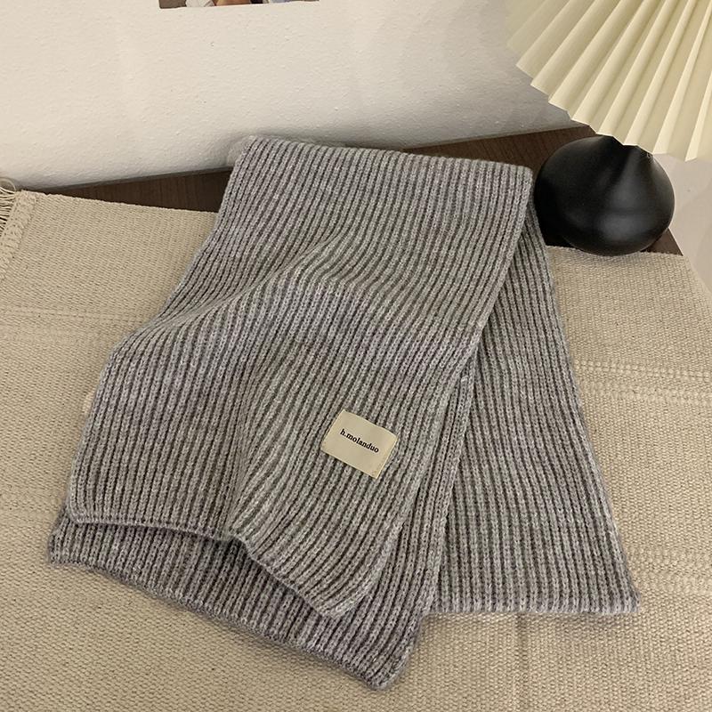 Women's Korean Style Soft Wool Knit Scarf - Winter Fashion, Thickened Warmth, Versatile for Students