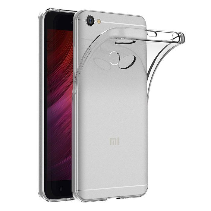 Case and Neck Strap for Xiaomi REDMI NOTE 5A - Transparent Soft TPU Adjustable Black Cord Phonillico®