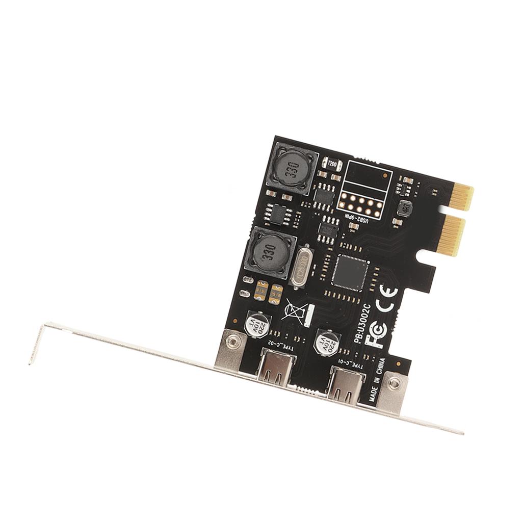 PCI E To Type C Expansion Card Super Speed 5Gbps 2 Ports Independent Intelligent Insurance Expansion Card for Win