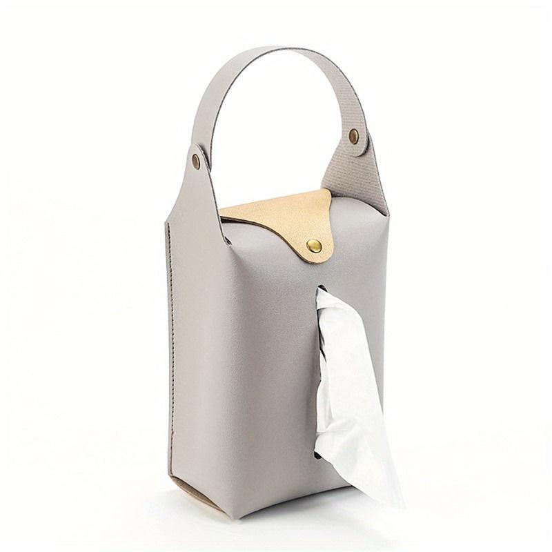 

Однотонный клетчатый кожаный износостойкий держатель для салфеток настольный для хранения держатель для салфеток подвесной тканевый мешок ремешок с пряжкой серый